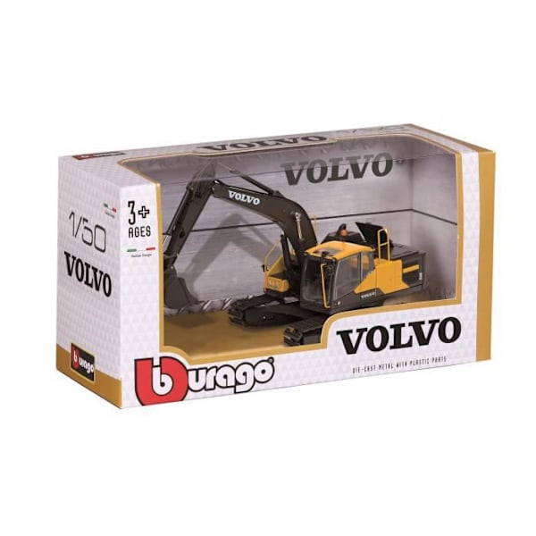 BBURAGO 1/50:e Volvo EC220E Bandgrävmaskin konstruktionsfordon - svart