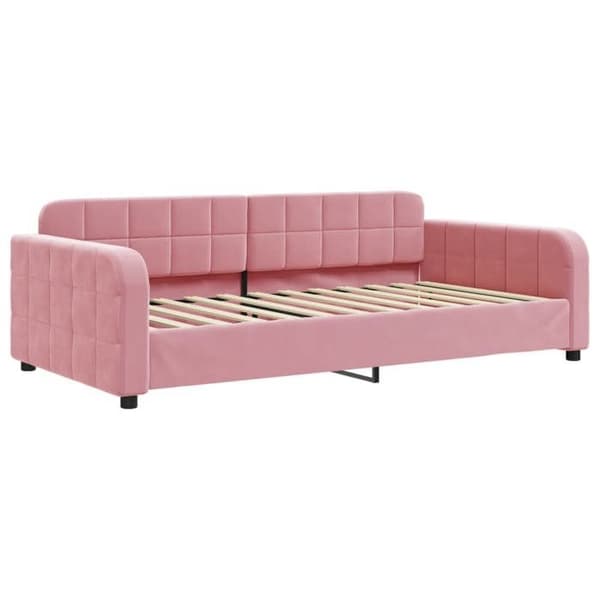 vidaXL Sängsoffa rosa 100x200 cm sammet 354068