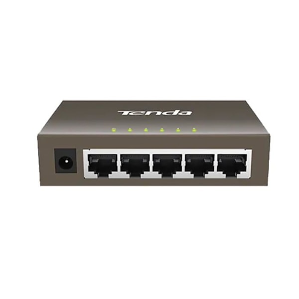 TENDA 5 Port Gigabit Ethernet Switch 10/100/1000 Mbps, RJ45 Switch Hemnätverk, Desktop Switch, Plug & Play, Metal, TEG1005