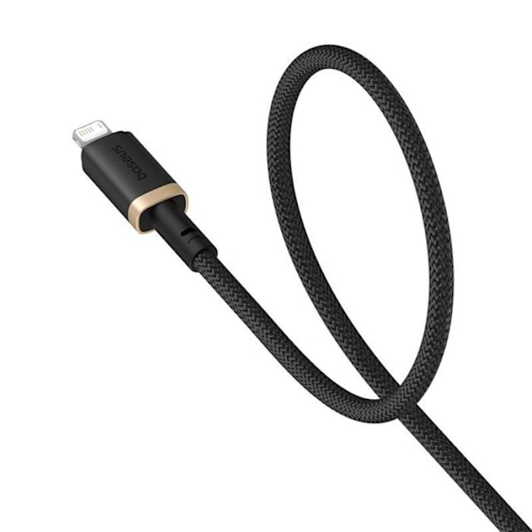 USB till Lightning datakabel, 2,4 A, 2 m - Baseus Dura (P10377801U01-02) - Guld / Svart