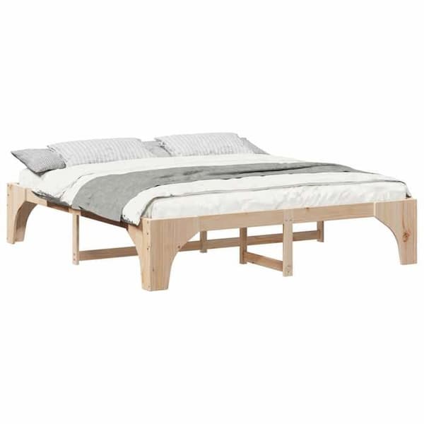 vidaXL Sängram Brun 180 x 200 cm Massivt furu 872977