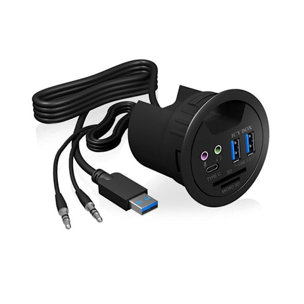 Koncentrator (hub) - RAIDSONIC - ICY BOX IB-HUB1404A - 2 SuperSpeed USB 3.0-portar och 1 USB-C-port Svart