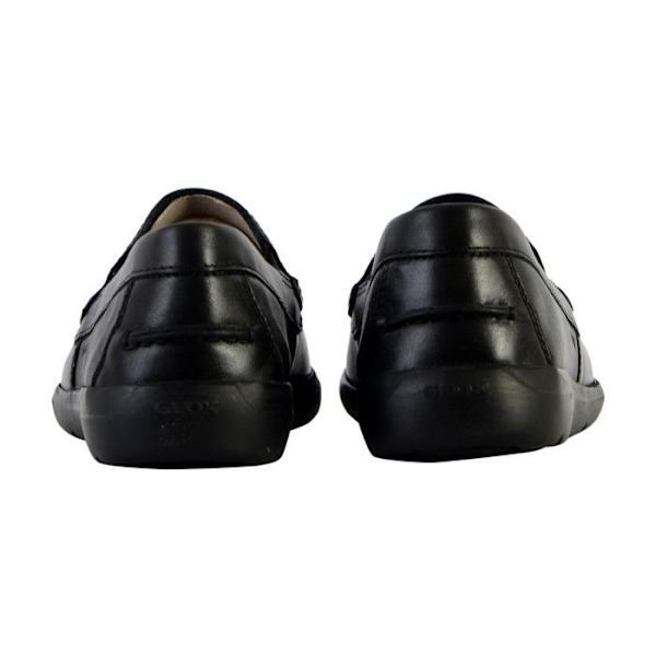 Geox Leitan Loafers för män - Svart läder - Exceptionell komfort Svart 42