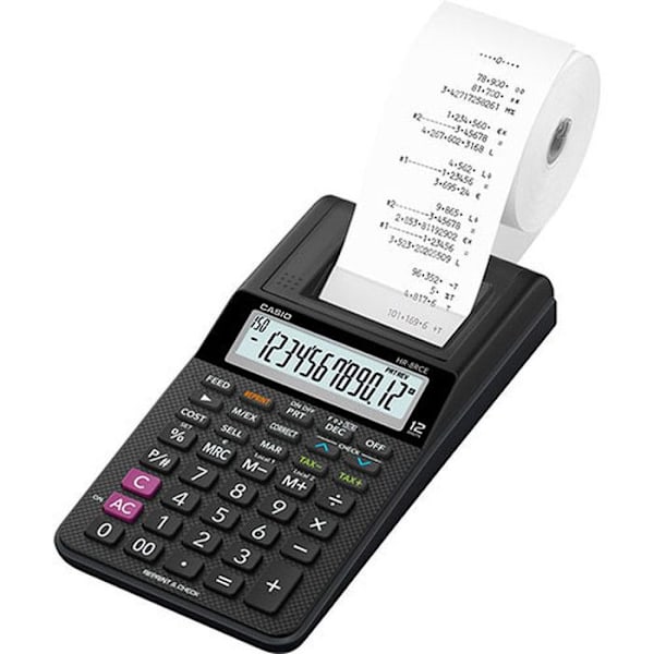 Skrivarräknare - CASIO - HR8 RCE - Bärbar - LCD-skärm - Batteridriven