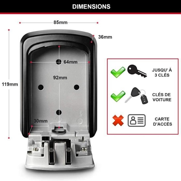 MASTER LOCK Säker nyckellåda [Medium] [Väggmonterad] - 5401EURD - Välj åtkomst Dela dina nycklar säkert Grå