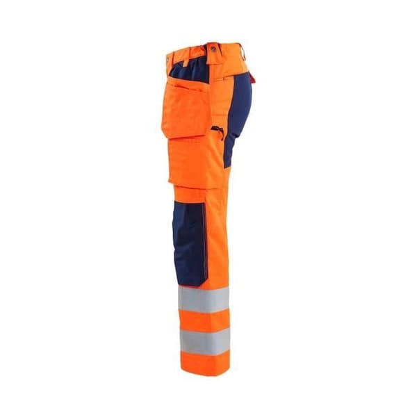 Stretch skyddshängselbyxor klass 2 dam Blaklader Orange/marinblå 44
