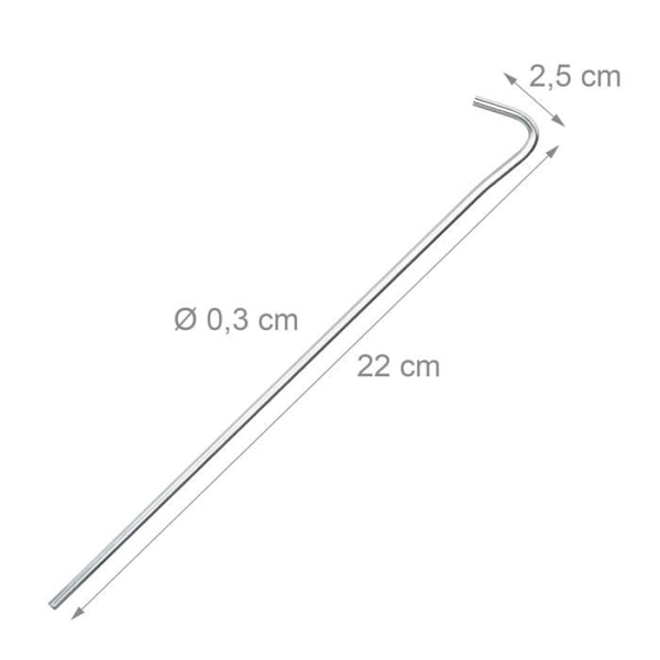 Tältaccessoarer - Relaxdays - Stålnålar - Paket med 100 - Robust fäste - Silverfärgade silver-