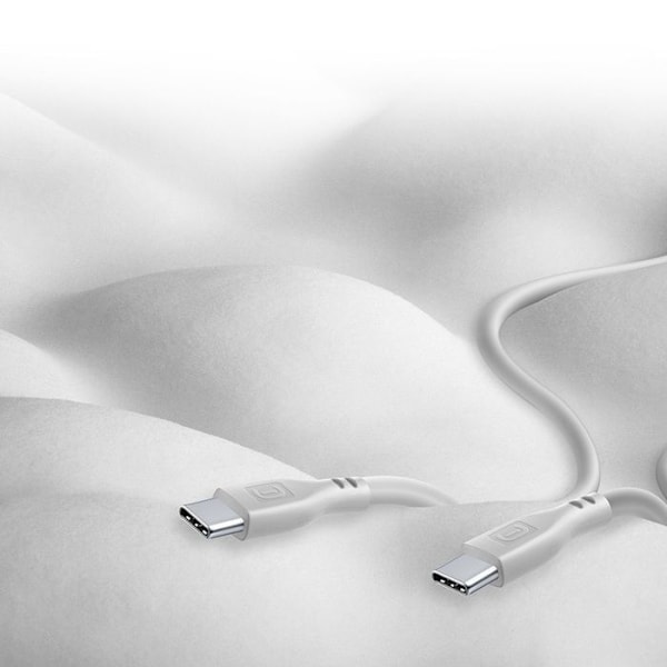 Cellularline mjuk kabel - USB-C till USB-C-kabel 1,2 m (grå)