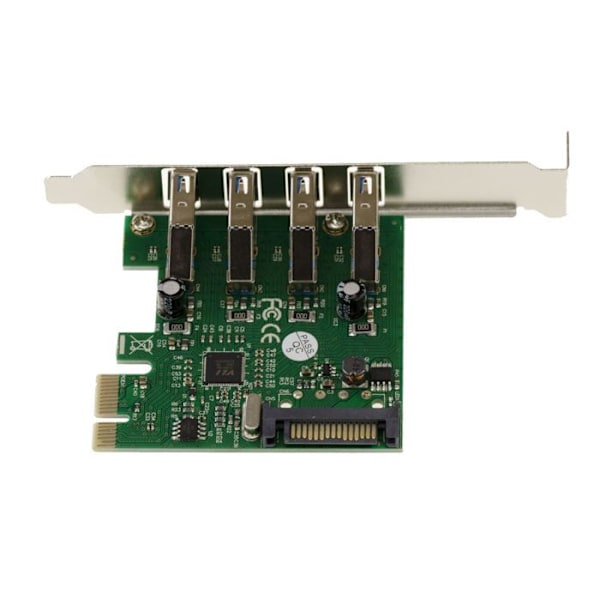 PCI EXPRESS PCIe till USB 3.0 Controller Card 4 horisontella USB3 A-portar med Via VLI VL805 Chipset, LÅG- och HÖGPROFIL-fästen
