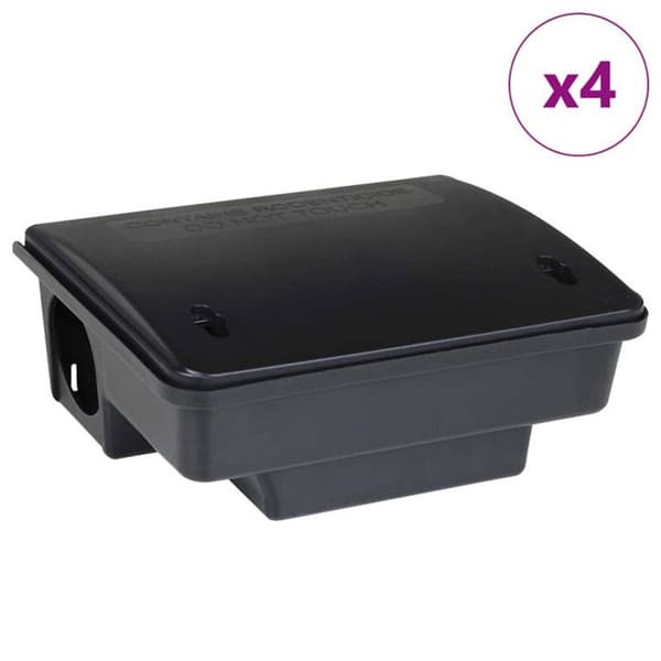 Musfällor 4 st svart 23x19x9,5 cm svart