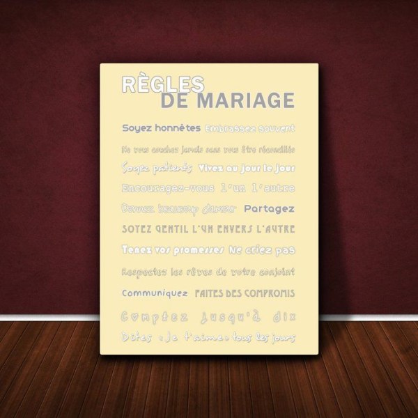 Må bra konstmålning på duk - MGR1624-20FR - Marriage Rules Canvas on Cream Ram 40 x 60 cm