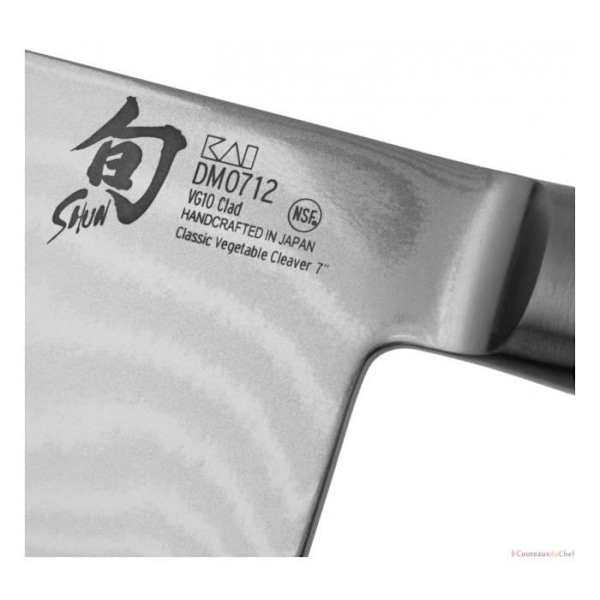 Kinesisk kockkniv Shun Damaskus blad 18cm