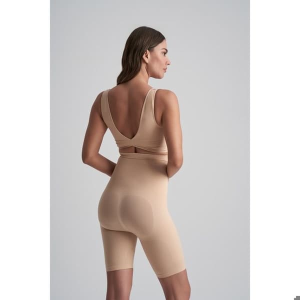 Hög midja leggings för kvinnor Bye Bra High Soft Touch Seamless - beige beige M