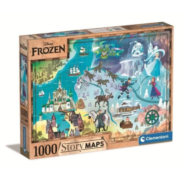 1000 bitars pussel - CLEMENTONI - Disney Story Maps - Frysta - Tecknade serier och serier - Vuxen