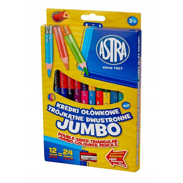 Kräftor Astra 12 bitar = 24 färger Jumbo AS312118001