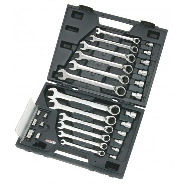 Spärrnyckel - KSTOOLS - Set om 12 - RING-STOPP - Adaptrar och hylsa