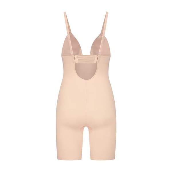 Kroppsnära V-ringad topp för kvinnor Bye Bra beige XXL