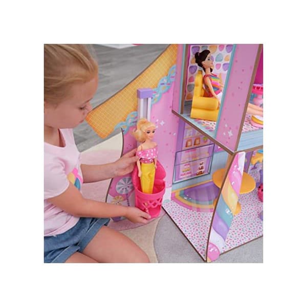 KidKraft - Trä Candy Castle Dockhus/slott med 28 tillbehör ingår rosa blå lila