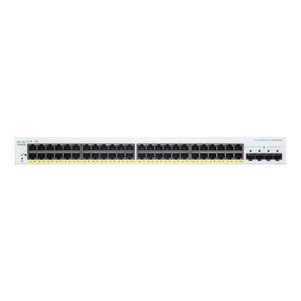 Strömbrytare - Cisco - CBS220-48P-4G-EU - 48 portar GE - PoE+ 382W - 4x1G SFP Vit