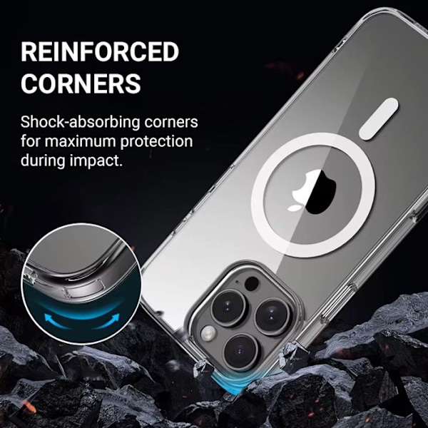 Coque för iPhone 16 Pro MagSafe - transparent - Crong Clear MAG Cover transparent