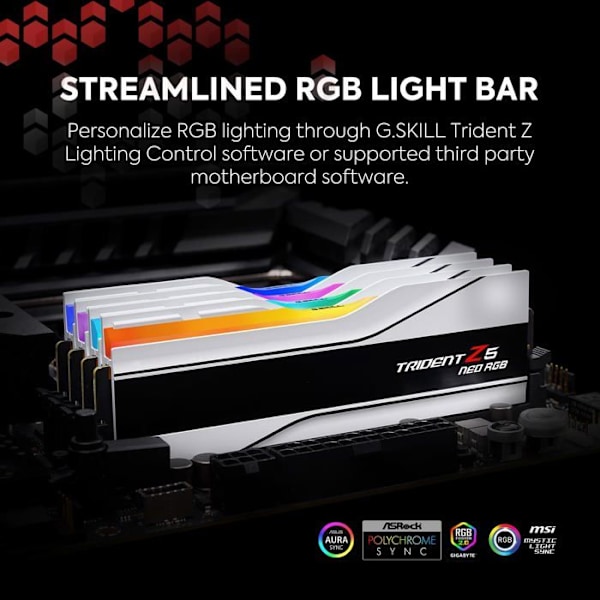 G.Skill Trident Z5 Neo RGB Series 32 GB (2x 16 GB) DDR5 6400 MHz CL32 - Vit - Dual Channel Kit 2 DDR5 RAM-minnen PC5-51200