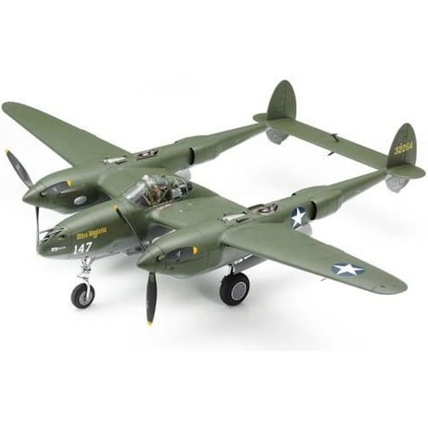 Lockheed P-38 F/G Lightning flygplansmodell - Tamiya 61120 - 1/48 + 14 år - Grön - Plast