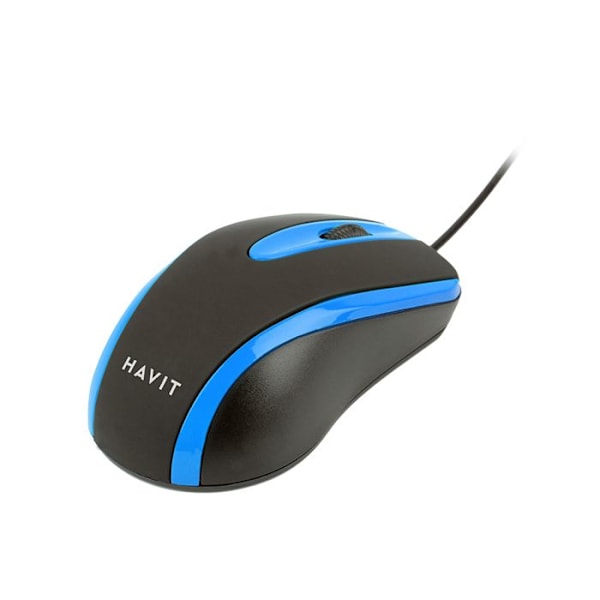 Datormus - HAVIT - MS753 - 1000 DPI - Ergonomisk - Symmetrisk - Svart/Blå Svart + blå