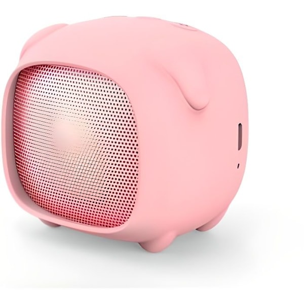 Paket Bluetooth-högtalare flicka 2 utbytbara skal kanin/gris Rosa