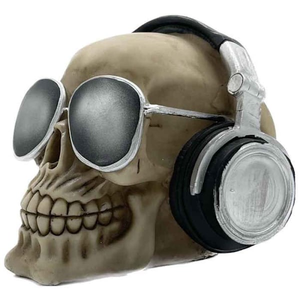 Spargris - Ej specificerat - Skalle - Solglasögon - Polyresin - 13,5 x 11,5 x 14 cm