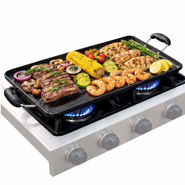 NutriChef Dubbelbrännare Non-stick Bakplåt - 30 cm - Diskmaskinssäker - Rektangulär