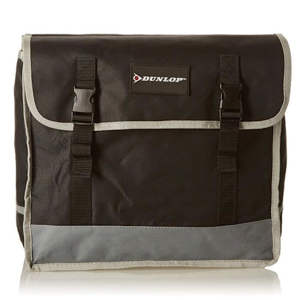 Dubbel cykelsaddelväska - Dunlop - 36x30x12cm - Vattentät - Polyester 600 D - Unisex Svart