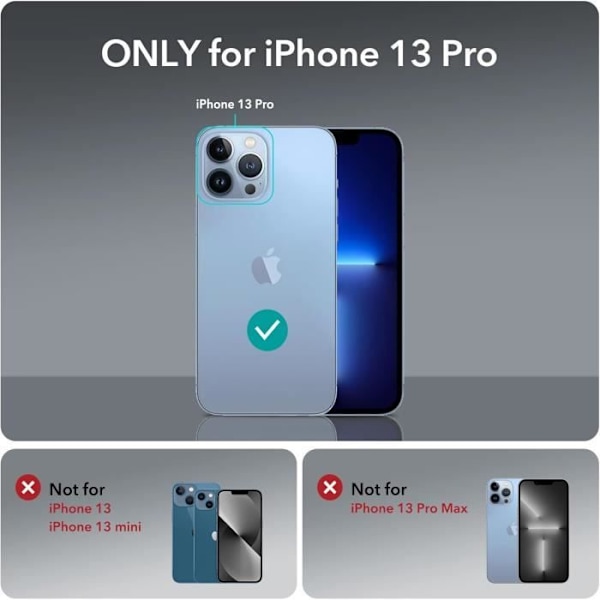 Grundläggande fodral - ESR - iPhone 13 Pro - Frostad svart - Helt skydd - Kompatibel med MagSafe Frostade Svart