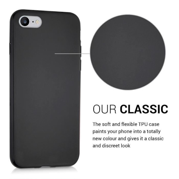 kwmobile Apple iPhone 7/8 Fodral - Fodral till Apple iPhone 7/8 - Mattsvart Silikontelefonskal