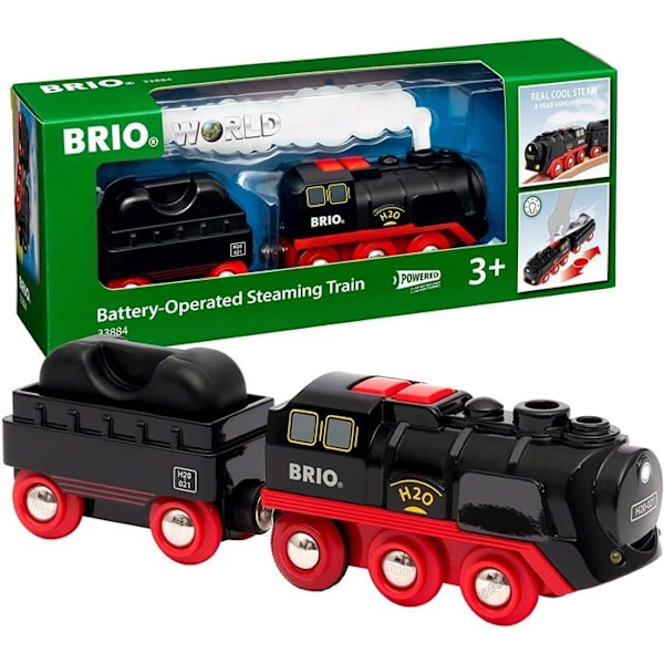 BRIO World batteridrivet ånglok - Ravensburger - Realistiska ångeffekter - från 3 år och uppåt - 33884 Grön