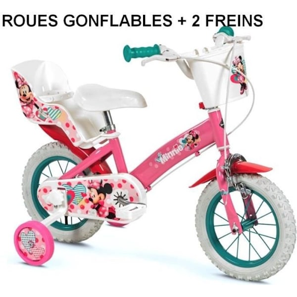 Cykel 12 tum Minnie 3/5 år Stabilisator NYHET rosa