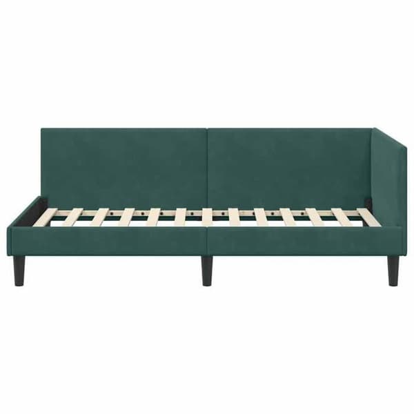 vidaXL Hörnsängram Mörkgrön 100 cm x 200 cm Sammet 42016238