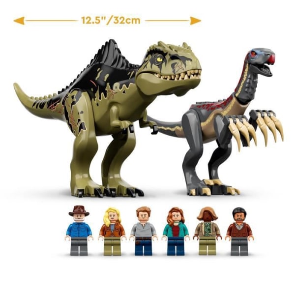 LEGO® 76949 Jurassic World Attack av Giganotosaurus och Therizinosaurus, Helikopter och Dinosauriefigur