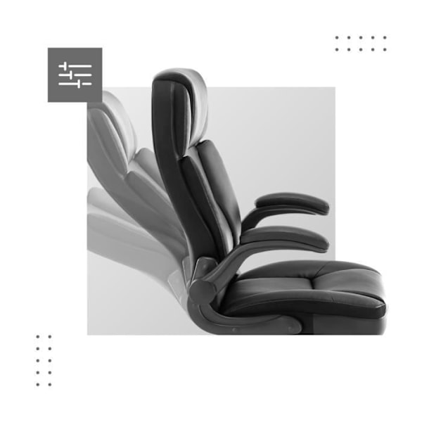 Kontorsstol - MARK ADLER - BOSS 5.1 - Ergonomisk - Justerbara armstöd - Svart konstläder Svart
