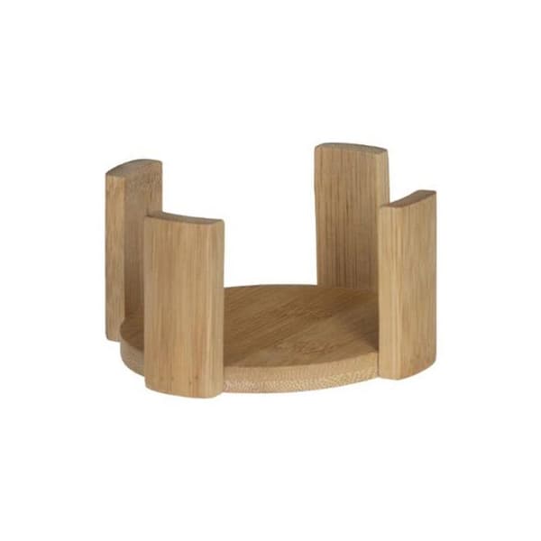 Set med 6 Glasunderlägg & Ställ "Bambu" 11cm Natur brun