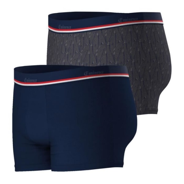 EMINENCE Paket med 2 boxersonger Made in France Blue HERR Navy-khaki bladverk S