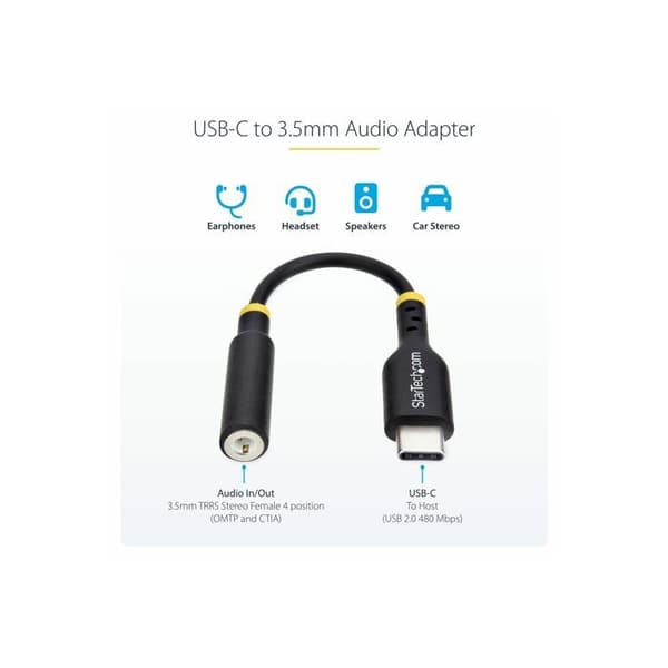 Ljudadapter - STARTECH - USB-C till 3,5 mm jack - 384 kHz - Kompatibel med Windows, macOS, iOS, Android