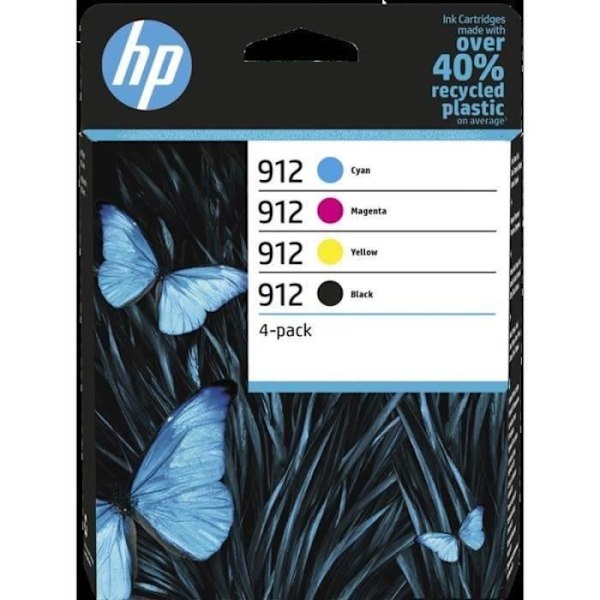 HP 912 4-pack svarta, cyan, gula och magenta originalbläckpatroner (6ZC74AE) för OfficeJet 8010/Pro 8020-serien