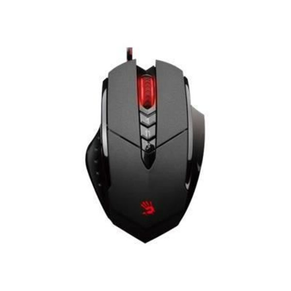 A4TECH V7MA Mus - Svart, Röd - Optisk teknik - 8 knappar - 3200 dpi