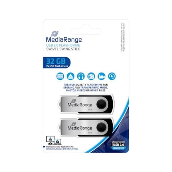USB-minne - MediaRange - MR911 - 32GB - USB 2.0 - 15MB/S