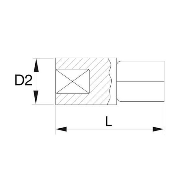 Adapter för fyrkantig ledare - Bahco - K8964D - 3/4" till 1/2" - Fosfaterad yta - 45 mm