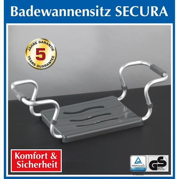 WENKO Badsits, badsits vuxna, äldre, justerbar längd, lastkapacitet 120 kg, aluminium-plast Pengar