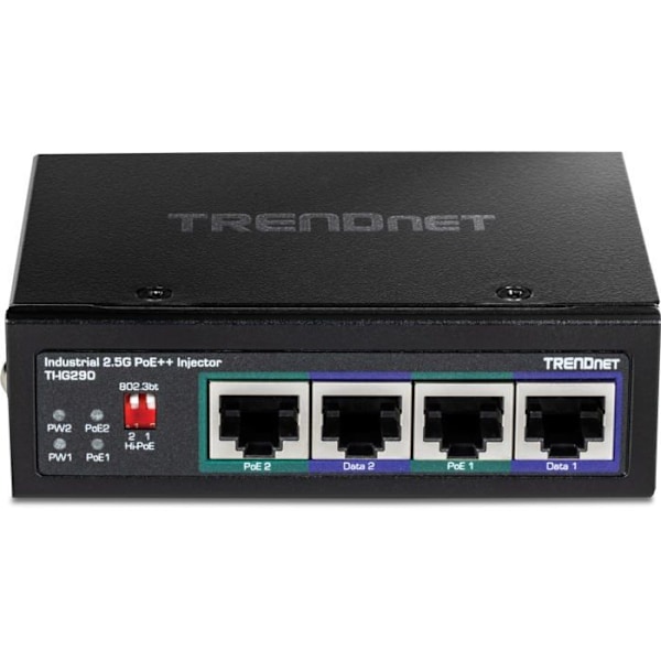 Switch - Ethernet-hubb - Trendnet-injektor - TI-IG290 - Härdad industriell 95W 2-portars 2.5Gbit PoE-injektor