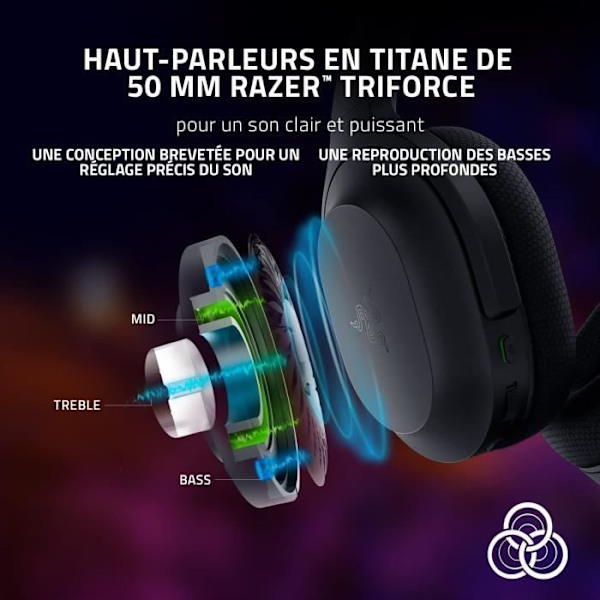 Razer BARRACUDA PC-headset Trådlöst spelheadset för flera plattformar för PC och mobila enheter Svart