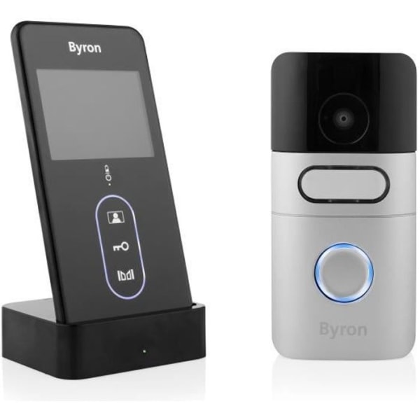 Byron DIC-24615 Trådlös videodörrtelefonintercom - Bärbar - 200 meters räckvidd - Med uppladdningsbara batterier