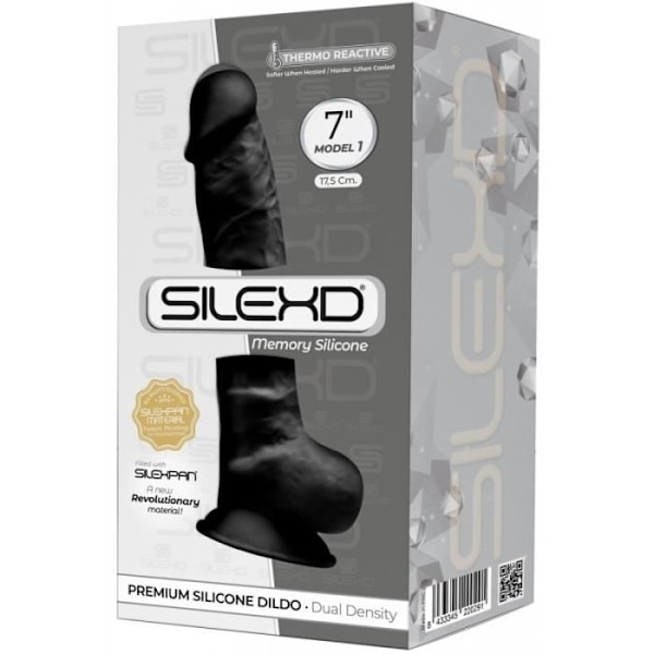 Double Density Black Realistic Dildo N 1 - 17,5 cm